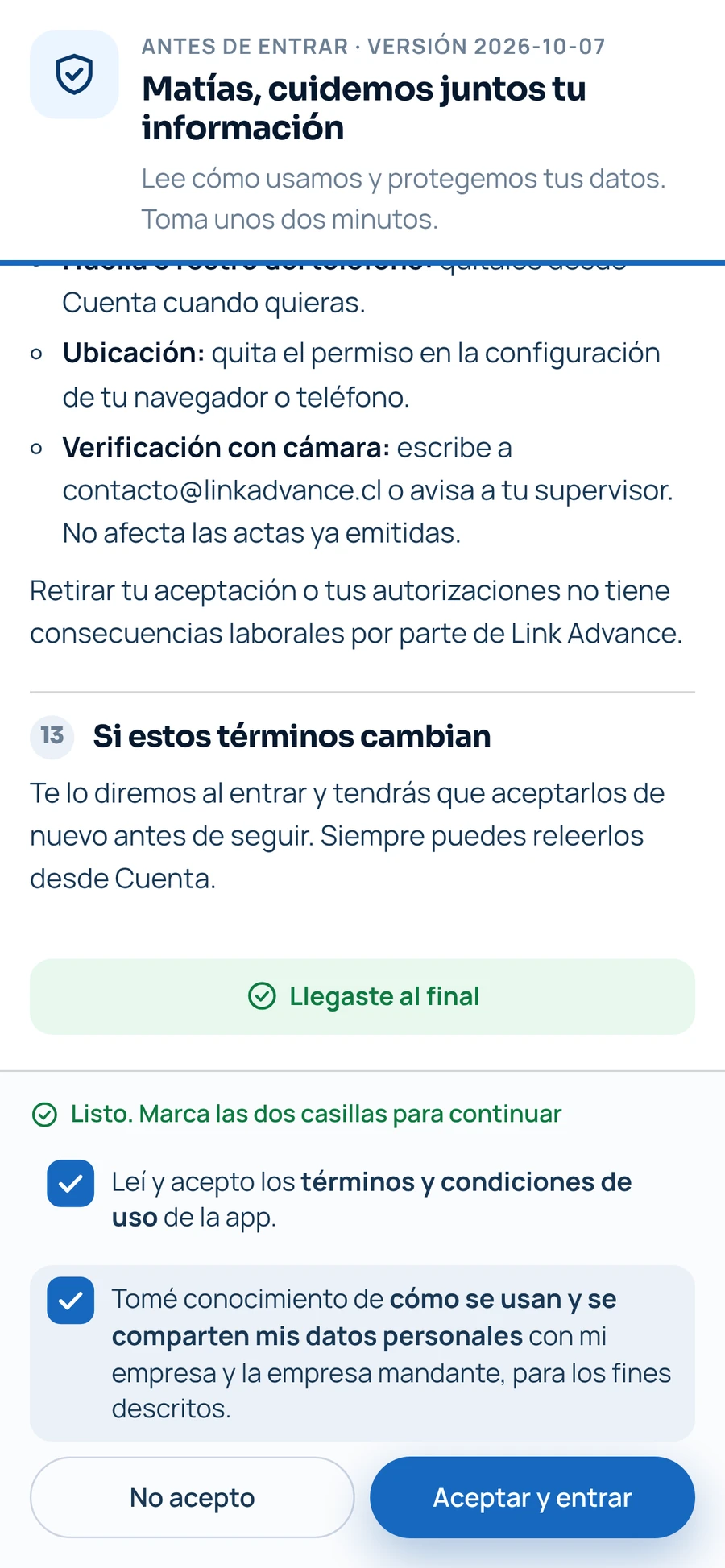 Términos y condiciones