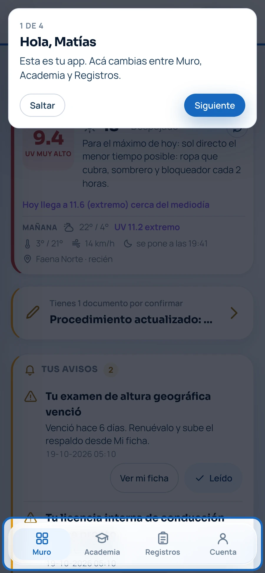 Tour de bienvenida